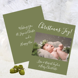 Baby Photo Christmas Joy Holiday Card