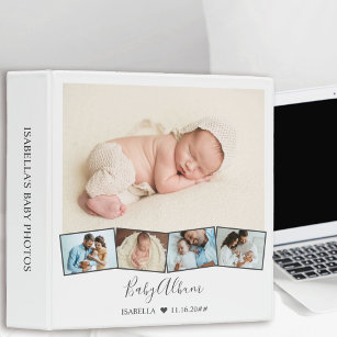 Baby Photo Collage Album Zigzag Picture Strip 3 Ring Binder