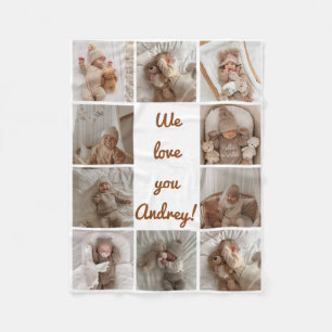Baby Photo Collage Fleece Blanket
