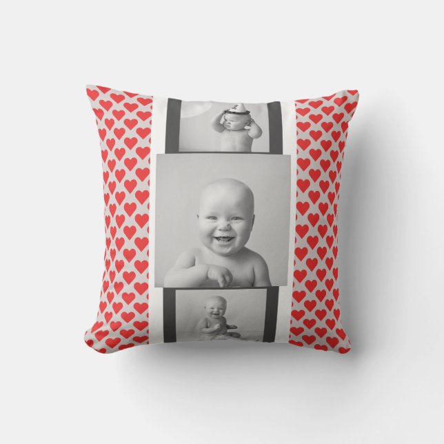 Baby Photo Collage Throw Pillow - Contemporary (Front)
