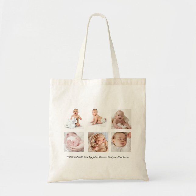 Baby Photo Collage Tote Bag  (Front)