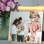 Baby Photo Collage with Vertical ZigZag Plaque<br><div class="desc">Create your own baby photo plaque with 4 of your favorite pictures. The photo template is set up to create a photo collage with one main photo,  slightly overlaid with the remaining three photos in a vertical zigzag. Your pictures are displayed in portrait and landscape format with white frames.</div>