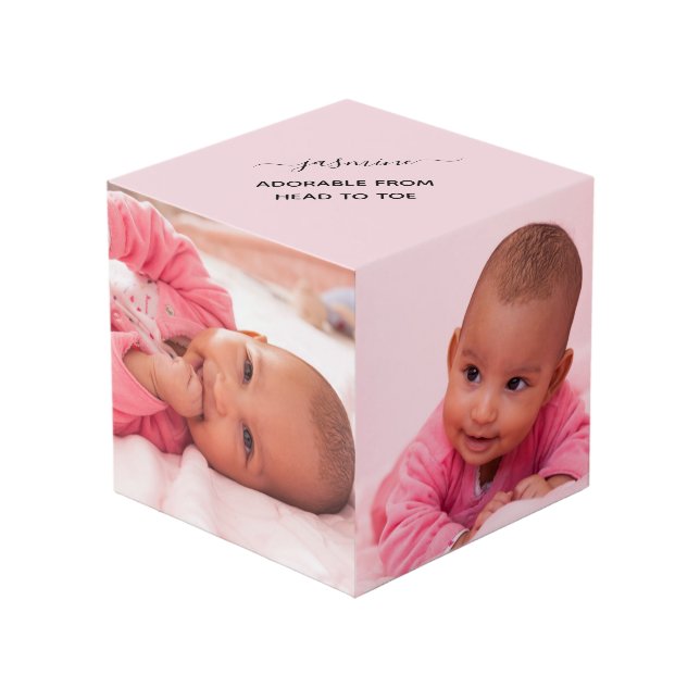 Baby Photo Cube Adorable from Head to Toe (Front Angled)
