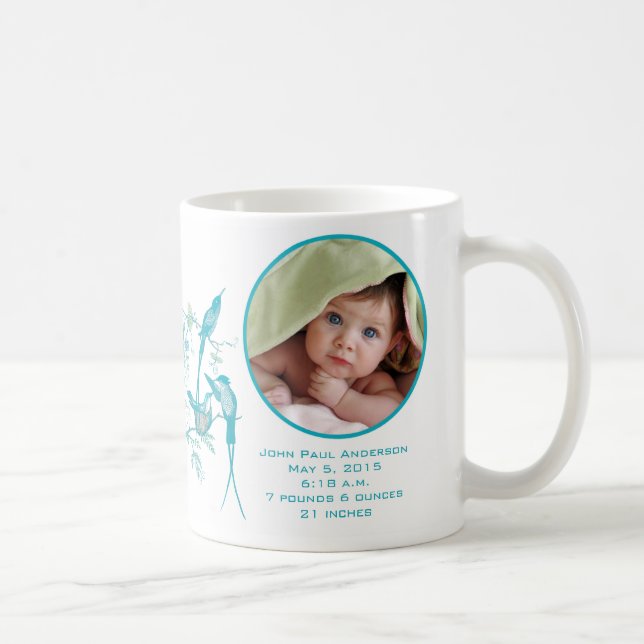 Baby Photo Cute Hummingbird Family Coffee Mug (Right)