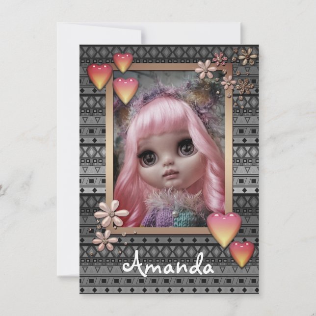 Baby photo dolls, dolls, personalized, hobby annou announcement (Front)