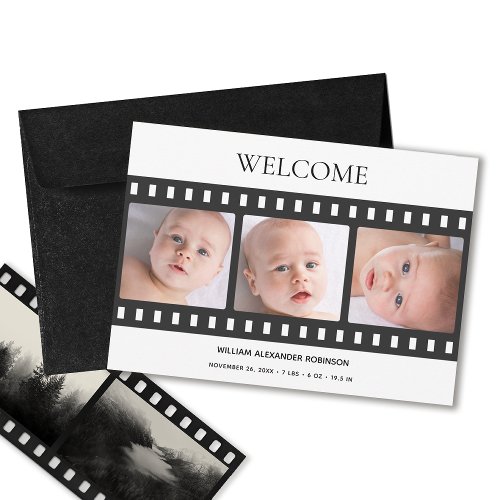 Baby Photo Elegant Filmstrip Classy Birth Announcement