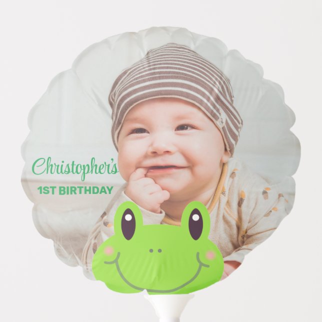 Baby Photo Face | Frog Party Balloon (Front)