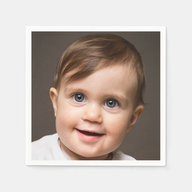 Baby Photo Face | Fun Party Napkins (Front)