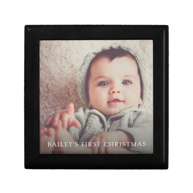Baby Photo First Christmas Keepsake Box (Front)