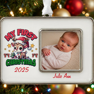 Baby Photo First Christmas Personalize Ornament