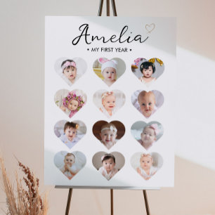 Baby Photo First Year Milestone Sign