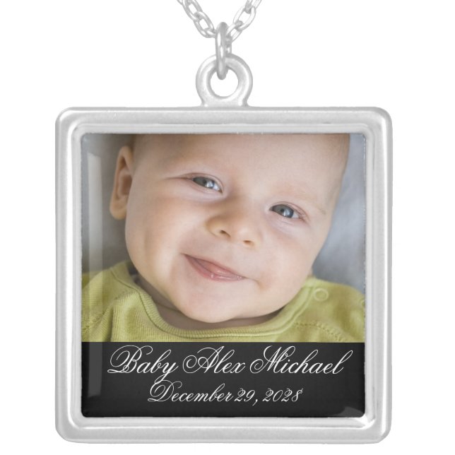 Baby Photo Gift Necklace - w/ Horizontal Photo (Front)