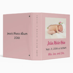 Baby Photo Girl Name Birth Stats Photo Album 3 Ring Binder