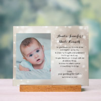 Baby Photo Godparents Poem on Gold Stars