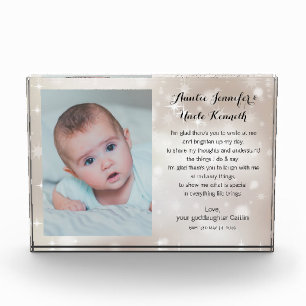 Baby Photo Godparents Poem on Sparkles Block