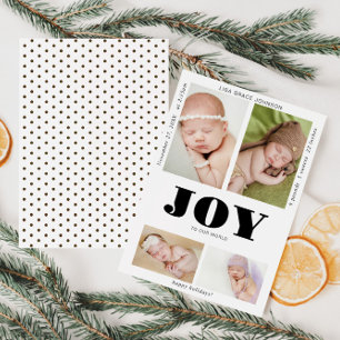 Baby Photo Joy to our World Happy Holidays Holiday Card