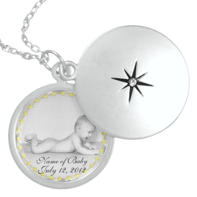 Baby Photo Keepsake Sterling Silver Locket Necklac (Front)
