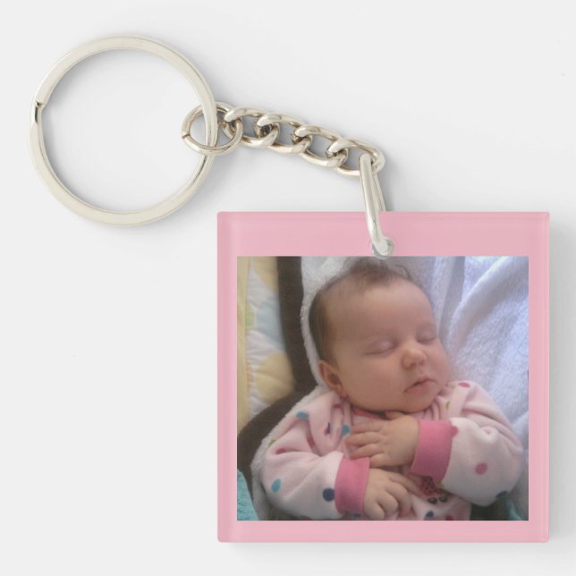 Baby Photo Keychain Gift for Mom or Grandma (Front)