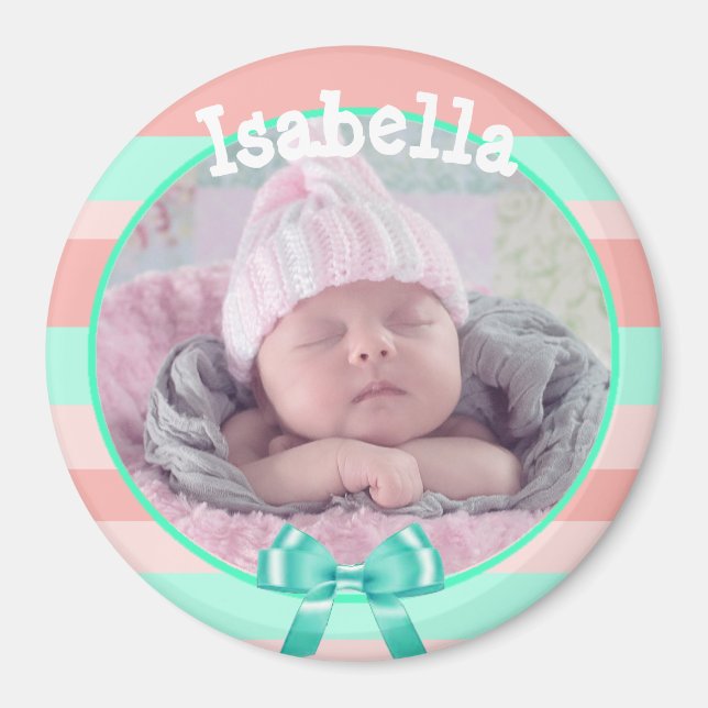 Baby Photo Magnet, Personalized with Your Baby's Magnet (Front)