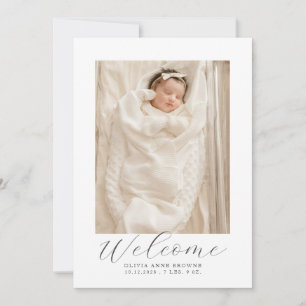 Baby Photo Modern Birth Announcement