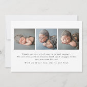 Baby Photo Modern Birth Announcement Card (Back)