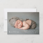 Baby Photo Modern Birth Announcement Card