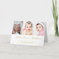 Baby Photo Modern Birth Announcement  Card