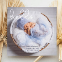 Baby Photo Modern Elegant Birth Announcement