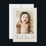 Baby Photo Modern Heart Baby shower beige Thank You Card<br><div class="desc">Express your gratitude with the Modern Custom Photo Small Note Baby Shower Thank You soft beige card! Featuring a clean design and space for a personalized photo, this card is the perfect way to thank guests for celebrating your special day. Stylish and heartfelt, it’s a keepsake they’ll love. Featuring a...</div>