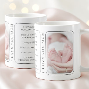 Baby Photo Modern White New Mom First Mothers Day Coffee Mug
