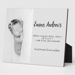 Baby Photo Name Birth Personalised  Plaque
