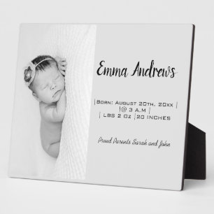Baby Photo Name Birth Personalised Plaque