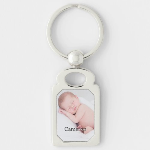 Baby photo name locket personalized keychain