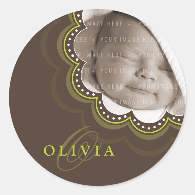 BABY PHOTO NAME STICKER :: sweet bloom 8 (Front)