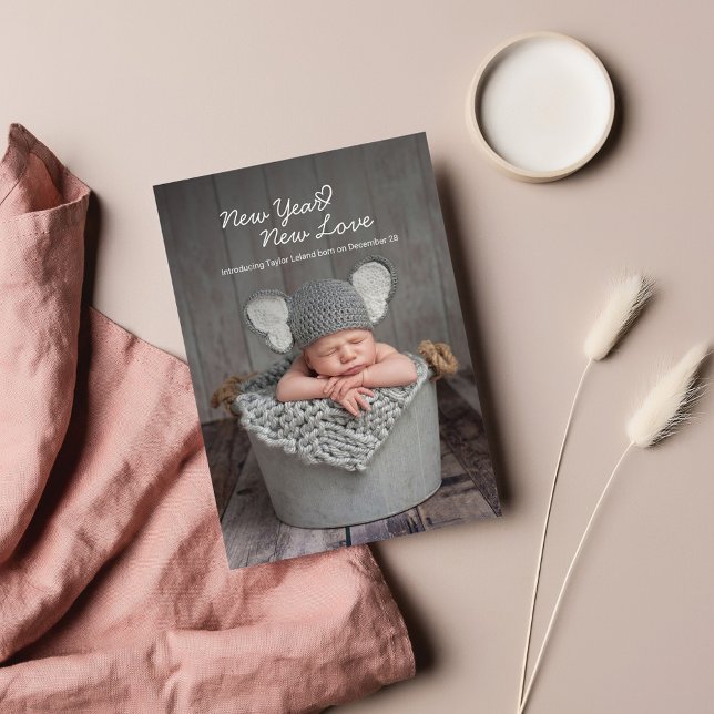 Baby Photo New Year New Love Birth Announcement (Creator Uploaded)