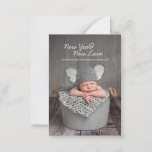 Baby Photo New Year New Love Birth Announcement