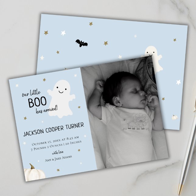 Baby Photo Newborn Fall Birth Announcement (Creator Uploaded)