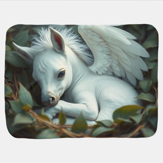 Baby Photo of Newborn Pegasus Baby Blanket (Horizontal)