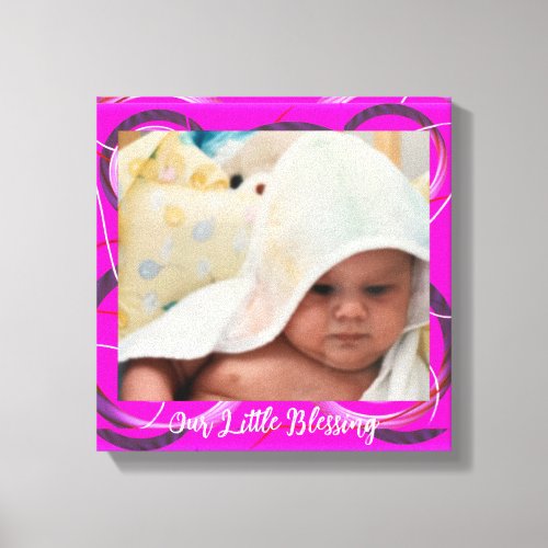 Baby Photo Pink Abstract Frame Canvas Print