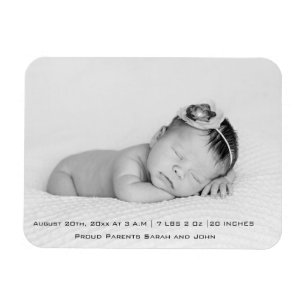 Baby Photo Script Birth Magnet