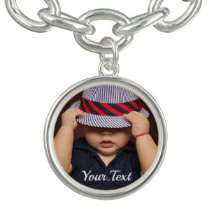 Baby Photo Silver Plated Charm Bracelet