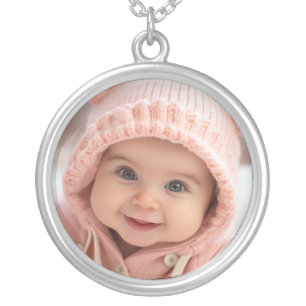 Baby Photo Silver Plated Necklace