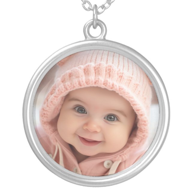 Baby Photo Silver Plated Necklace (Front)
