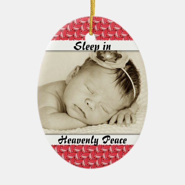 Baby Photo Sleep in Heavenly Peace Ornament (Front)