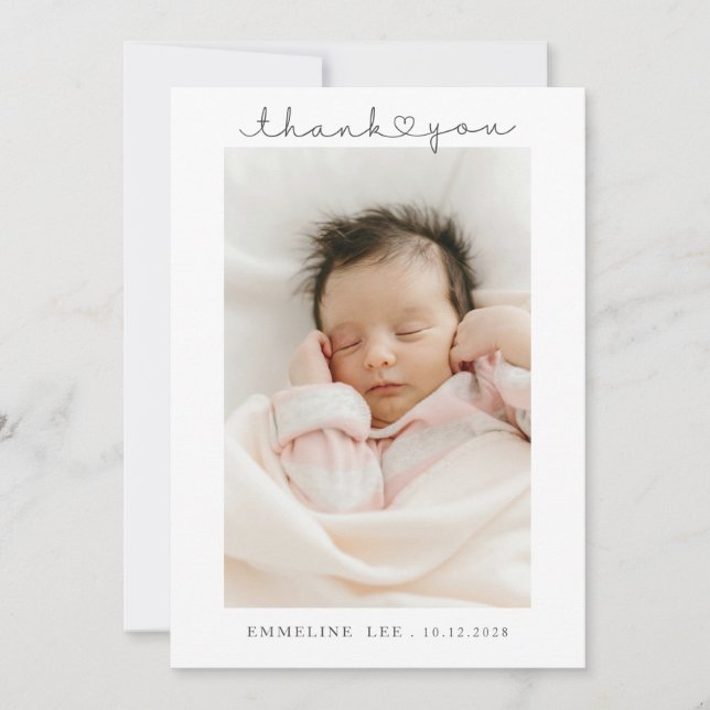 Baby Photo Thank You Birth  Announcement (Front)