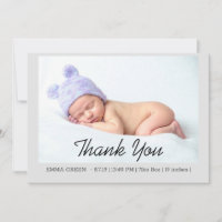 Baby Photo Thank You Birth Announcement Card