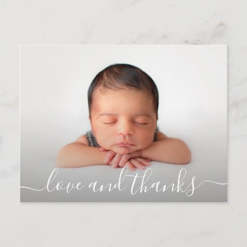 Baby Photo Thank You Birth Announcement Postcard | Zazzle