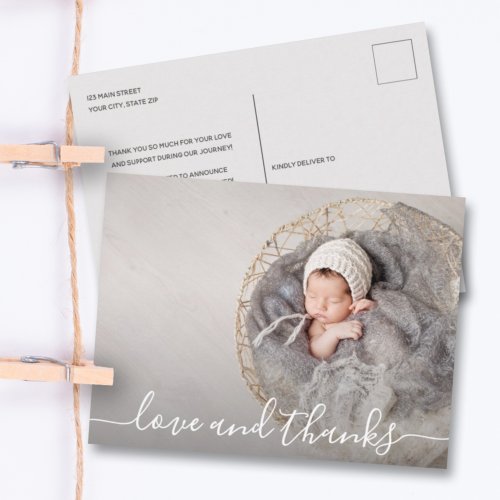 Baby Photo Thank You Birth Announcement Postcard