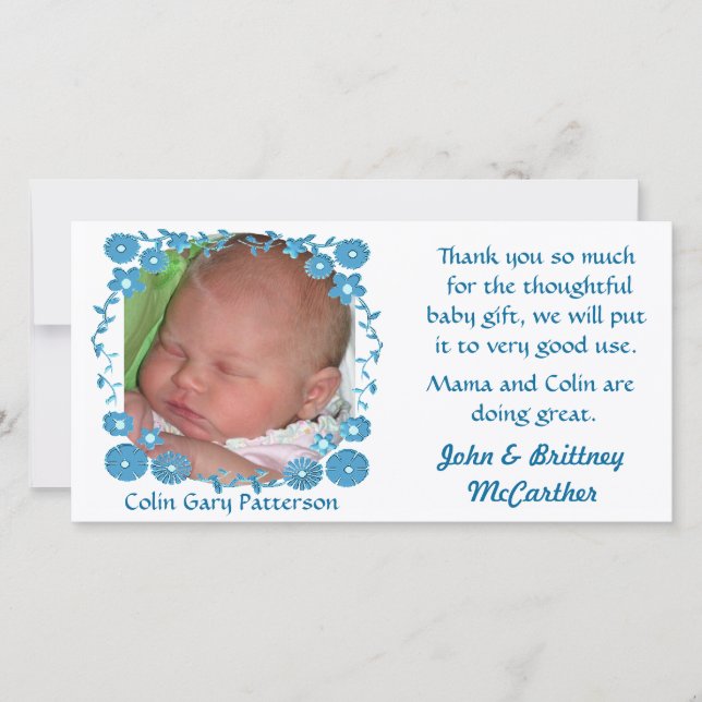 Baby photo thank you cards (Front)