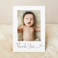 Baby Photo Thank you Heart Modern Baby shower